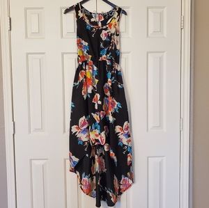 Watercolor-like high/low dress